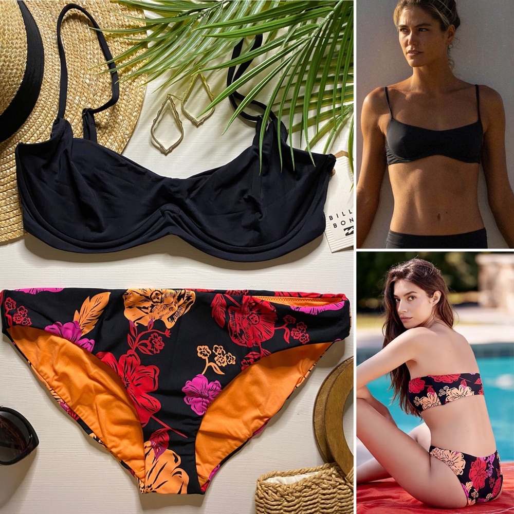 Billabong x Seafolly ๐บ Black Kenzley Bikini Top | Cheeky Floral Bottoms ๐๏ธ๐ - Picture 14 of 15